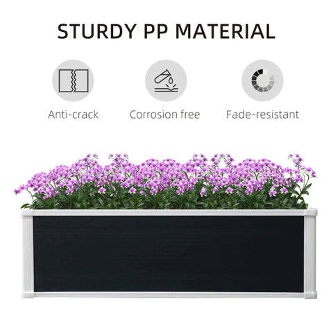 Rootz Raised Bed - Planter - With Drainage Function - Protection Against Pests - Plastic - Grey - 100 x 80 x 30 cm