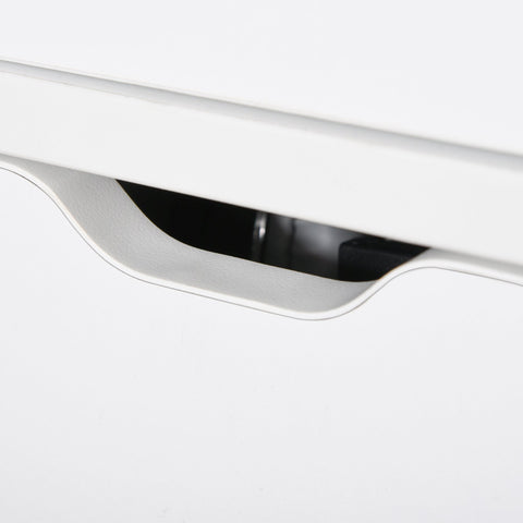 Rootz Bedside Table - 2 Drawers - Storage Space - Rounded Corners - Processed Wood - 40 x 30 x 60 cm - White