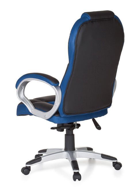 Rootz Gaming Chair - Blue - Racer Sports Seat - Armrest - Racing Desk Chair - Modern Gamer Design - Swivel Chair with Rocker Function (Up to 120kg)