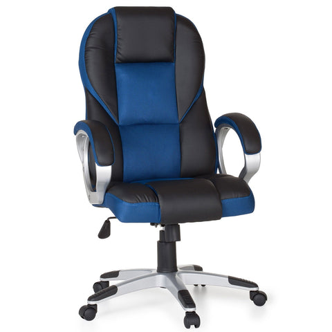 Rootz Gaming Chair - Blue - Racer Sports Seat - Armrest - Racing Desk Chair - Modern Gamer Design - Swivel Chair with Rocker Function (Up to 120kg)