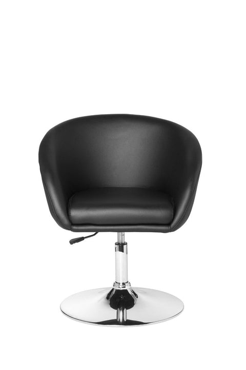 Rootz Lounge Fauteuil - Zwart Synthetisch Leer - Draaibaar - Modern Design - Eetkamerstoel - Clubstoel