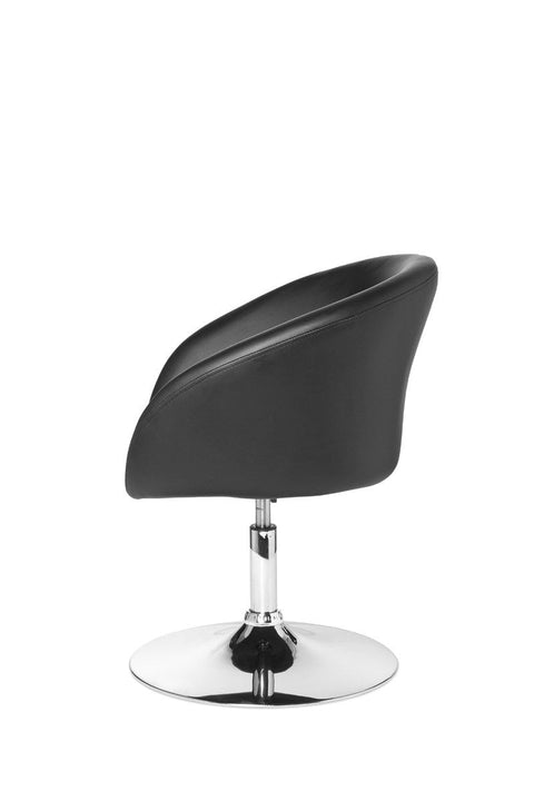 Rootz Lounge Fauteuil - Zwart Synthetisch Leer - Draaibaar - Modern Design - Eetkamerstoel - Clubstoel
