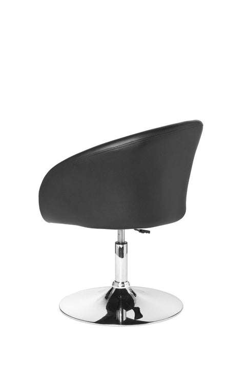 Rootz Lounge Fauteuil - Zwart Synthetisch Leer - Draaibaar - Modern Design - Eetkamerstoel - Clubstoel