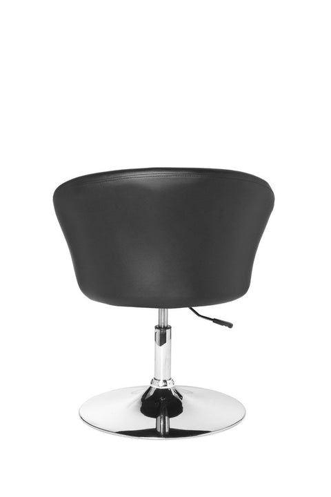 Rootz Lounge Fauteuil - Zwart Synthetisch Leer - Draaibaar - Modern Design - Eetkamerstoel - Clubstoel