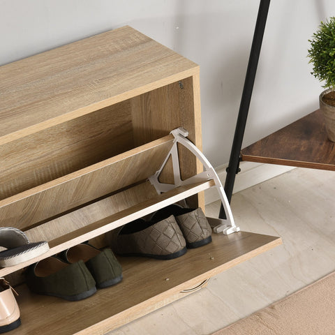 Rootz Garderobenset - Garderobenständer - Wandspiegel - Kleiderschrank - Schublade - Verarbeitetes Holz - Metall - Braun -