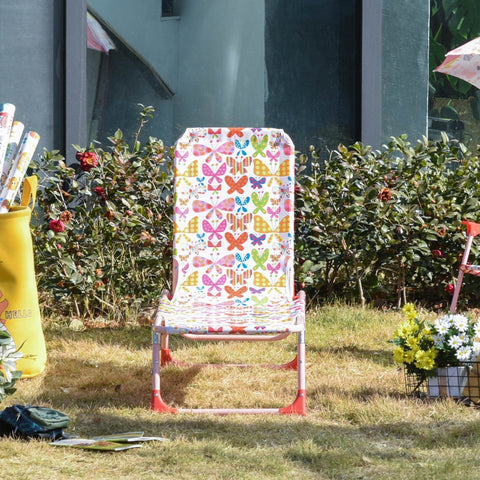 Rootz Kinderliege - Verstellbarer Gartenstuhl - Klappbar - Metall - Rosa - 118 x 40 x 24 cm