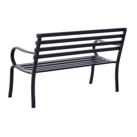 Rootz Garden Bench - 2-Seater Bench - Outdoor Bench - Bench - Metal - Black - 125 x 62 x 82 cm