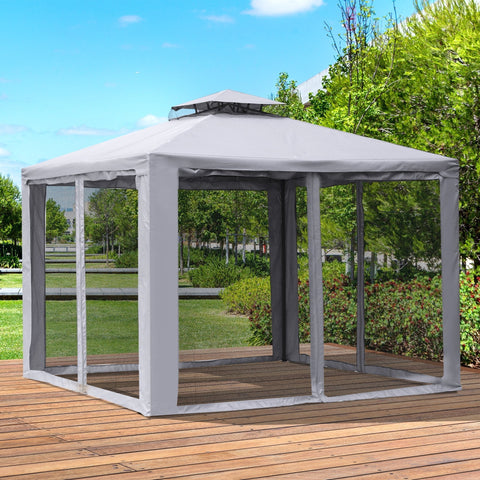 Rootz Garden pavilion - Party tent - 4x Side walls - Polyester - Gray - 294 x 294 x 265 cm