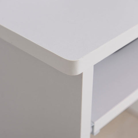 Rootz Computer Desk - Office Table - Gaming Table - PC Table with Keyboard Tray - Home - Office - Wit - 100 x 40 x 86,6 cm