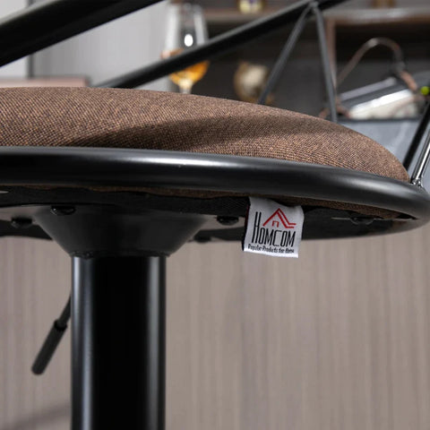 Rootz Bar Stool - Stool - With Footrest - Black/Brown - 51 cm x 46 cm x 100 cm