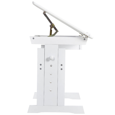 Rootz Study Desk - Computer Stand - Laptop Table - Height Adjustable - 5 Levels With Drawer - MDF - White - 109 x 55 x 63.6-89.2 cm