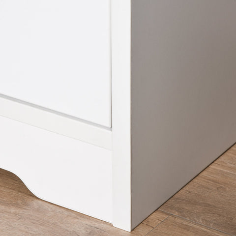 Rootz Bedside Table - 2 Drawers - Storage Space - Rounded Corners - Processed Wood - 40 x 30 x 60 cm - White