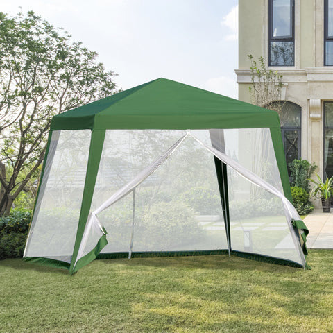 Rootz Garden Pavilion - Party Tent - With Mosquito Net - Polyester - Green - 300 x 300 x 245 cm