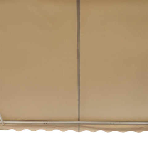 Rootz Awning - Sun Protection - Retractable - With Hand Crank - Metal Frame - Polyester - Blue + Beige - 3.95 x 2.45 x 3.50 m