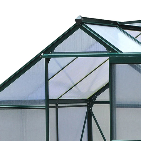 Rootz Greenhouse - Walk-in Mini Greenhouse - Met Dakraam - Schuifdeur - Aluminium/PC Board - Groen/Transparant - 190 x 192 x 201cm