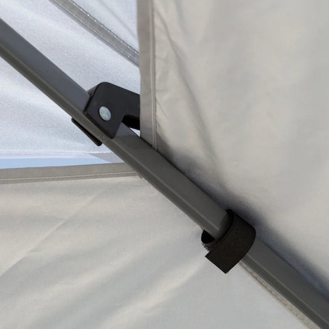 Rootz Pop-Up-Zelt – Pavillon-Pop-Up-Zelt – Partyzelt – Doppeldach – Zelt – höhenverstellbar – Hellgrau/Weiß