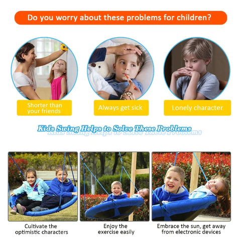 Rootz Nest Swing -  Children's Swing - Bird's Nest Swing - Garden Swing - Outdoor Swing - Blue