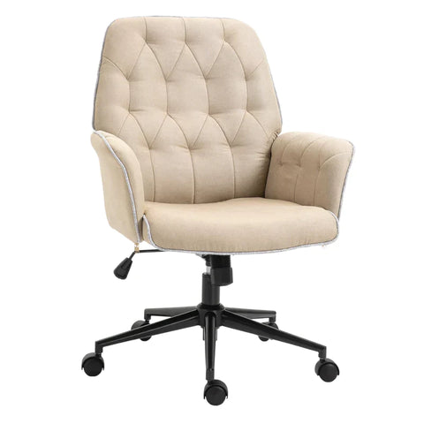 Rootz Office Chair - Swivel Chair - Home Office Chair - Desk Chair - Computer Chair - Work Chair - Beige - 66 x 69 x 89.5-97 cm