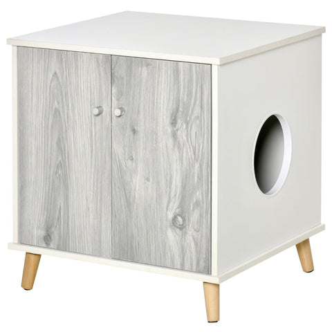 Rootz Kattenkast - Kattenbak - Kattenhuis - Kattenbed - Met Deurtjes - 60 x 55 x 62,5 cm