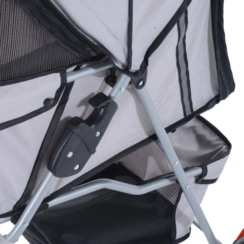 Rootz Dog Stroller - Dog Cart - Dog Buggy - Dog Trolley -  Trolley Pet - Pet Travel Stroller - Puppy Jogger Carrier - Grey - 75L x 45W x 97H cm