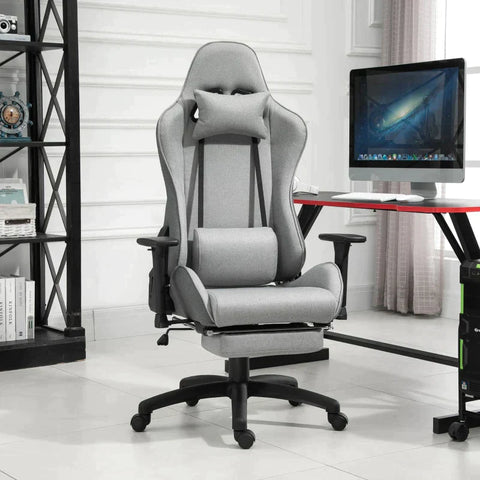 Rootz Office Chair - Computer Chair - Swivel Chair - Desk Chair - Gray - 73x57x127-135 cm