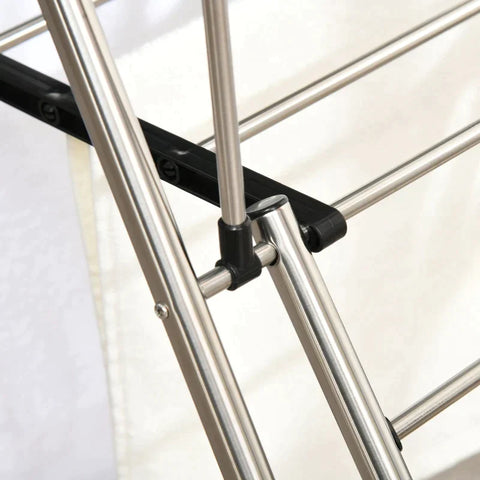 Rootz Kleiderständer – faltbarer Wäscheständer – Flügel-Wäschetrockner mit Teleskop – Stangen-Standtrockner – Trockenraum – 138,5 x 63 x 208 cm