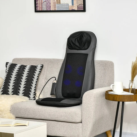Rootz Massage Device - Massage Pad - Massage Function - Vibration - Heat Function - Imitation Leather - Black + Grey - 45 x 39 x 78 cm