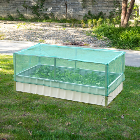 Rootz Garden Bed - Planter - Steel/Nylon - Net cloth - White/Green - 174 x 90 x 70 cm