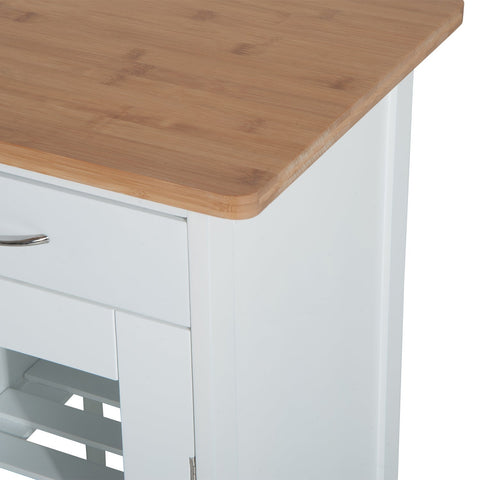 Rootz Keukentrolley - Keukentrolley - Serveerwagen - Keukenkast - Op wielen - Lades - Openslaande deur - Dienbladen - Wit - Naturel - Bruin