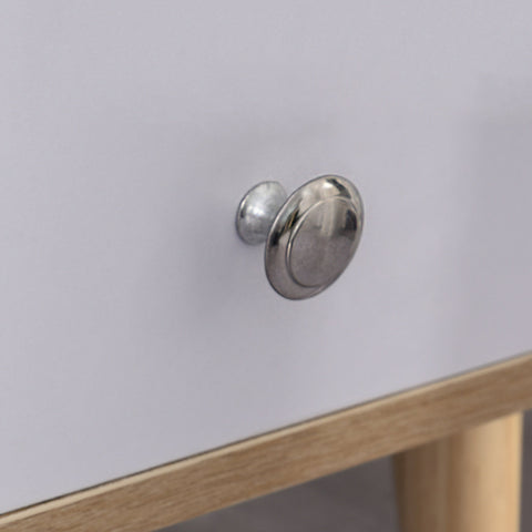 Rootz Bedside Table - Drawer - Open Storage Space - Shelf - Solid Wood - White - Brown - 37 x 30 x 48 cm