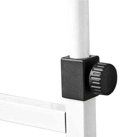 Rootz Beistelltisch – Couchtisch mit Rollen – Nachttisch für Esszimmer und Wohnzimmer – höhenverstellbar – 2 untere Ablagen – E1-Spanplatte – Metall – Weiß – 80 x 40 x 72–82 cm