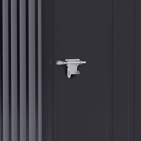 Rootz Garden Shed - Tool Shed - Steel Tool Shed - Storage Shed - Dark Grey - 100 x 103 x 160cm