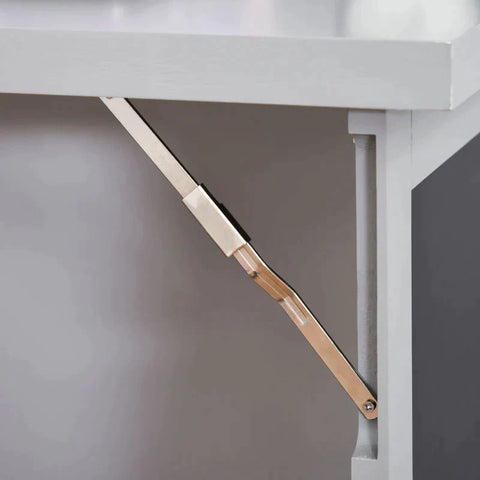 Rootz Desk - Bookshelf - Computer Office Workstation - Office Table - Foldable Dining Table Foldable 6 Compartments Bookshelf - Metal Frame - Dark Grey - 98 x 51 x 153 cm