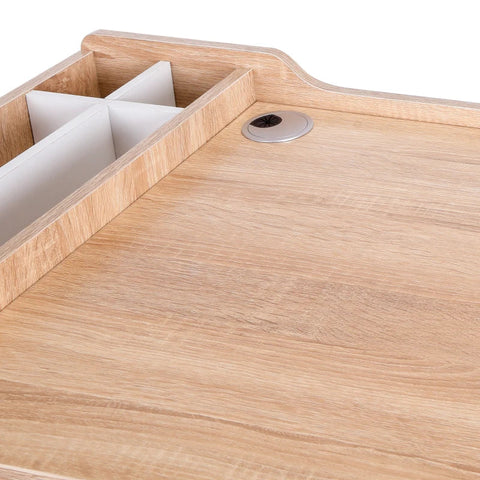 Rootz Desk - Writing Desk - Computer Desk - White/Natural - 100 cm x 55 cm x 81.5 cm