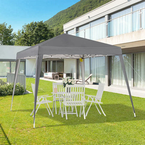 Rootz Gazebo - Folding Pavilion - Party Tent Incl. Carry Bag - Steel - Grey - 2.4 x 2.4 m