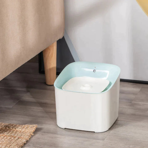 Rootz Pet Drinking Fountain - 3L Cat Fountain with Infrared Detection - Cat Drinking Fountain - 3 Modes Smart Dog Water Fountain - Quiet Automatically - ABS - White + Blue - 21 x 20 x 18 cm