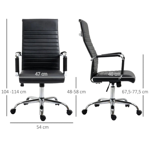 Rootz Office Chair - Desk Chair - Gaming Chair - Swivel Chair - Work Chair - Casual Office Chair - Ergonomic Chair - Black - 54 x 62 x 104-114 cm