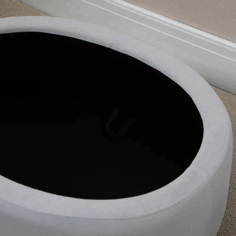 Rootz Bench - Bench Seat - Storage Bench - Wooden Legs - Footstool - Corner Stool - Light grey - 71 cm x 51.5 cm x 42 cm