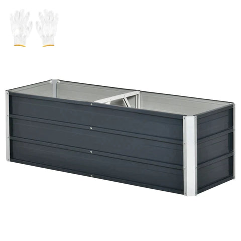 Rootz Tuinbed - Verhoogd Bed - Tuinbed Planter - Bloembak - Bloempot - Donkergrijs - 125 x 47 x 40 cm