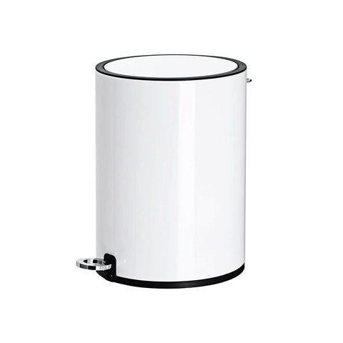 Rootz Trash Can - Soft Close Function - Ideal Waste Container - Bathroom Trash - Perfect Design - High-quality - Inner Bucket - Widely Applicable - Stainless Steel - White - 25.6 x 26.3 x 18.1 cm