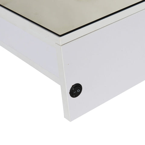 Rootz Mirror cabinet - Bathroom mirror - Wall mirror - LED - Wall cabinet - Storage space - Silver - White - Glass - 80 x 60 x 15 cm