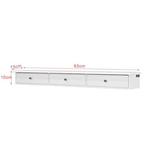 Rootz Wall Shelf Floating Shelf Wall Drawers-Wall Storage Display Unit with 3 Drawers