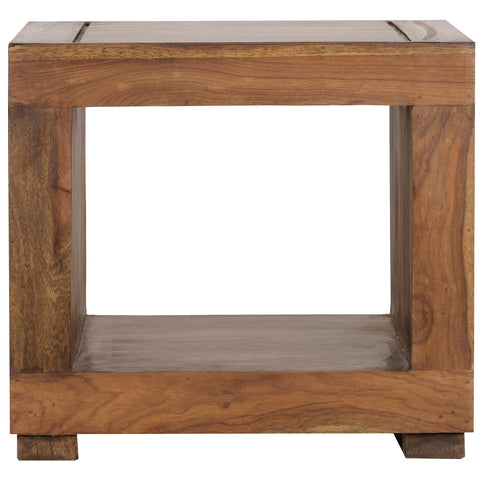 Rootz Coffee Table - Solid Wood Coffee Table - Bedside Table - Square Coffee Table - Open Compartment - Wood - 50x50 cm