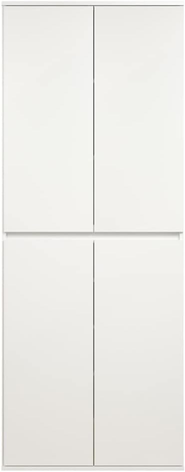 Rootz Multi-purpose Wardrobe - Storage Cabinet - Clothes Organizer - Modern Closet - Spacious Cupboard - Household Unit - White - 74 x 191 x 34 cm