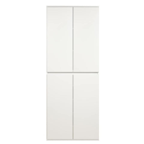 Rootz Multi-purpose Wardrobe - Storage Cabinet - Clothes Organizer - Modern Closet - Spacious Cupboard - Household Unit - White - 74 x 191 x 34 cm