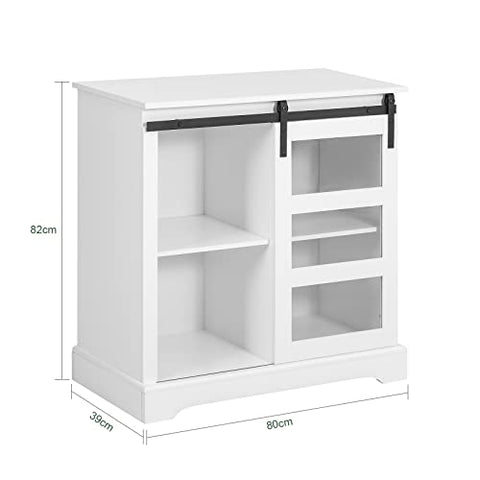 Rootz Dressoir met glazen schuifdeur - Keuken Eetkamer Woonkamer Dressoir Opbergkast Kast