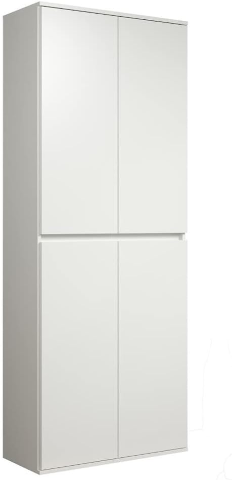 Rootz Multi-purpose Wardrobe - Storage Cabinet - Clothes Organizer - Modern Closet - Spacious Cupboard - Household Unit - White - 74 x 191 x 34 cm