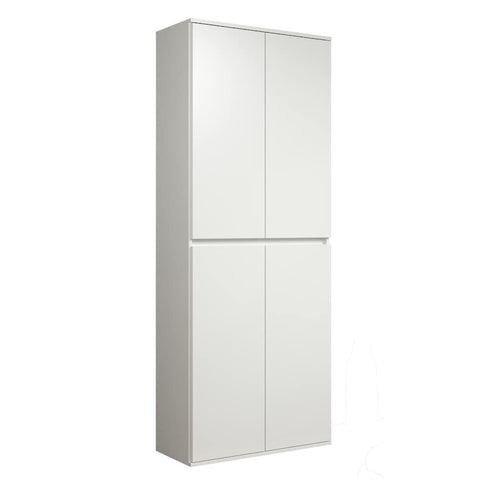 Rootz Multi-purpose Wardrobe - Storage Cabinet - Clothes Organizer - Modern Closet - Spacious Cupboard - Household Unit - White - 74 x 191 x 34 cm