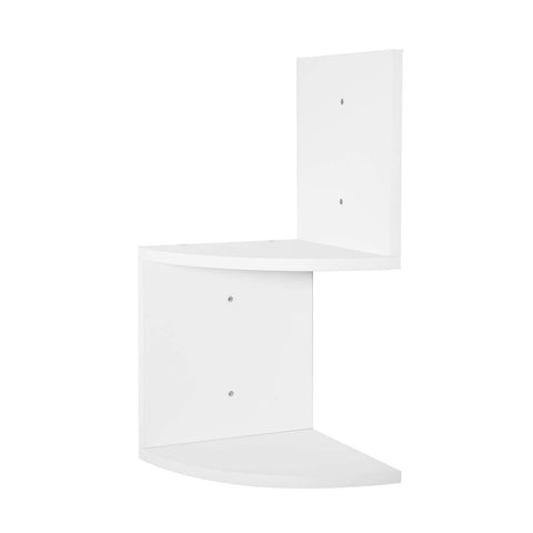 Rootz Corner Wall Shelf - Zickzack Bookcase - Floating Display - CD Holder - Storage Rack - Elegant Organizer - White - 25x52.4x25cm