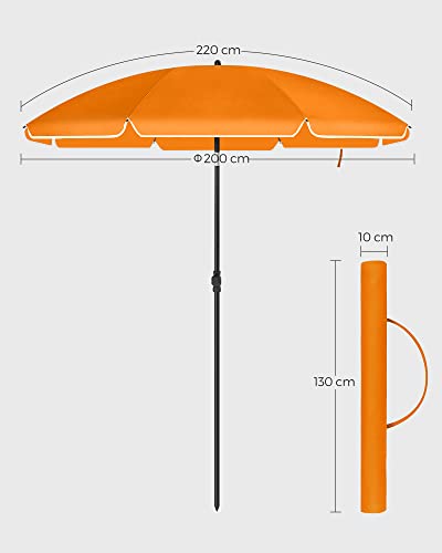 Rootz Sonnenschirm – Gartenschirm – faltbarer Gartenschirm – Outdoor-Sonnenschirm – Garten-Sonnenschirm – Sonnenschirm – Sonnenschirm – Orange